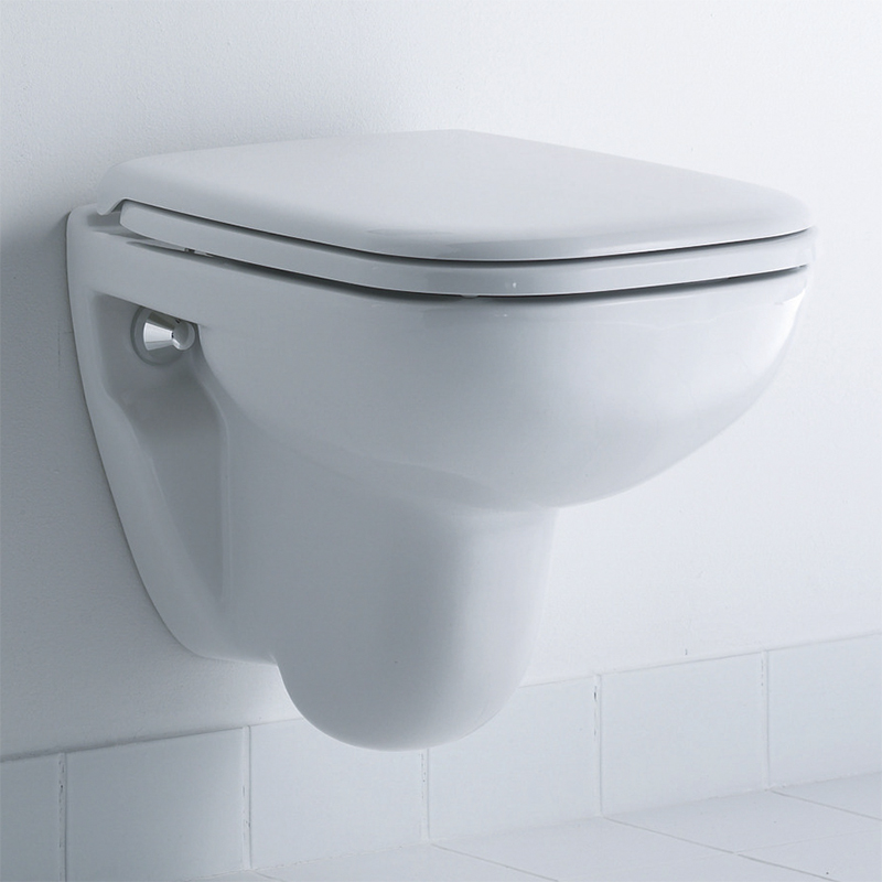 Duravit D-Code Wand-WC Set, mit WC-Sitz ohne Spülrand, weiß, Tiefspüler |  45700900A1SET